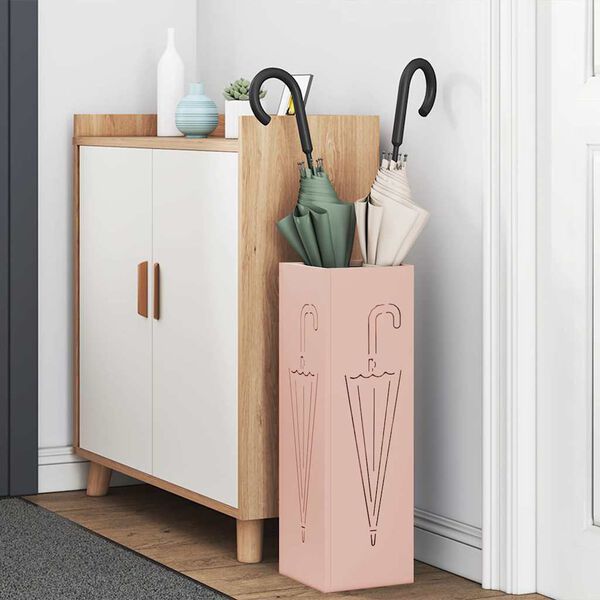 vidaXL Umbrella Stand Pink 15.5 x 15.5 x 49 cm Metal