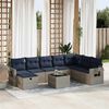vidaXL 8 Piece Patio Sofa Set with Cushions Gray Poly Rattan