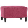 vidaXL Sofa Chair with Footstool Wine Red 23.6" Velvet