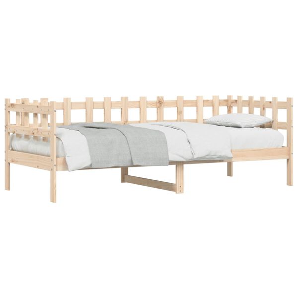 vidaXL Day Bed Natural Wood Solid Pine Wood Twin Convertible