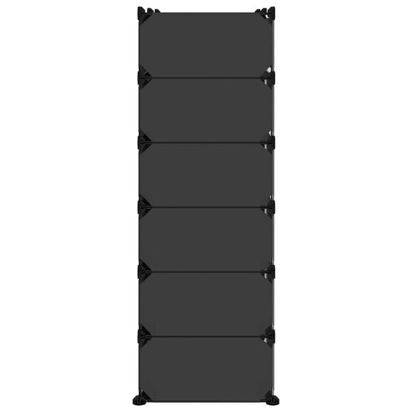 vidaXL Shoe Rack Black Polypropylene, Steel Large Modular Shoe Rack