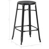 vidaXL Bar Stool Set of 6 Black Powder-coated steel Standard size