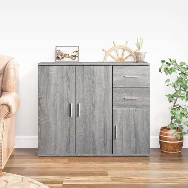 vidaXL Sideboard Grey Sonoma Engineered Wood Sideboard Rectangular