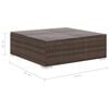 vidaXL Garden Lounge Set Rattan - Brown, Cushion - Cream
