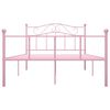 vidaXL Bed Frame Pink Metal Full Sturdy Rectangular Traditional