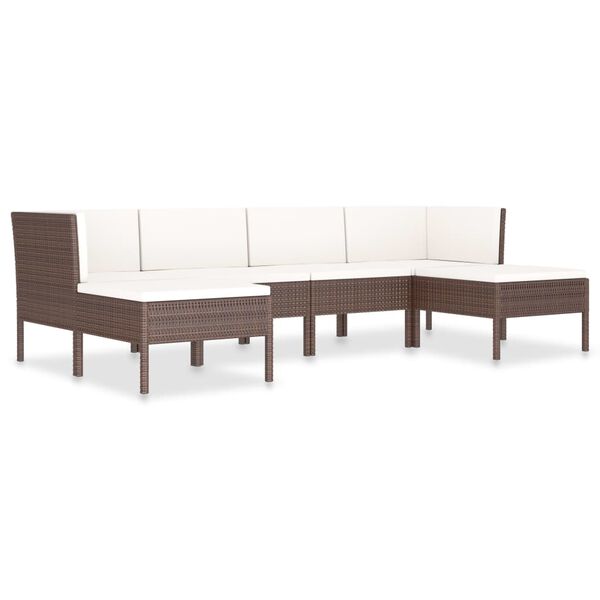 vidaXL Patio Furniture Set Brown PE rattan Large Modular