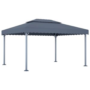 vidaXL Gazebo Anthracite Aluminum 157.5 x 118.1 in