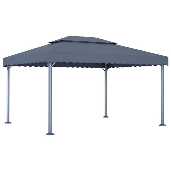 vidaXL Gazebo Anthracite Aluminum 157.5 x 118.1 in