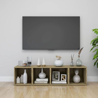 vidaXL TV Cabinets 2 pcs Sonoma Oak 14.6"x13.8"x14.6" Chipboard