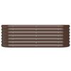 vidaXL Garden Raised Bed Brown Powder-Coated Steel 44.9 x 15.7 x 14.2 in