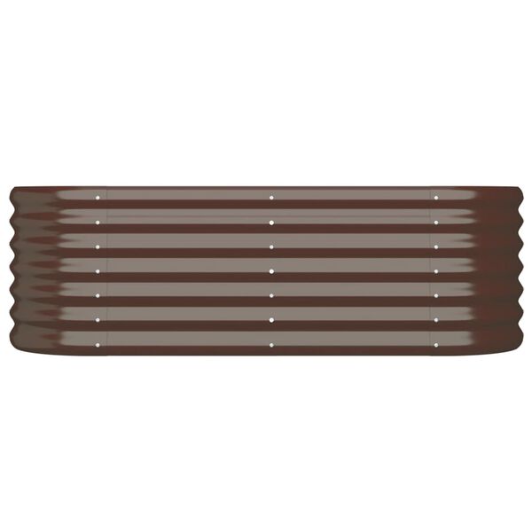vidaXL Garden Raised Bed Brown Powder-Coated Steel 44.9 x 15.7 x 14.2 in