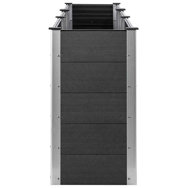 vidaXL Garden Raised Bed Grey Wood plastic composite
