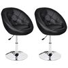vidaXL Stool Set of 2 Black Faux leather, Steel Adjustable