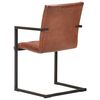 vidaXL Dining Chair Set of 6 Brown Genuine leather, powder-coated steel
