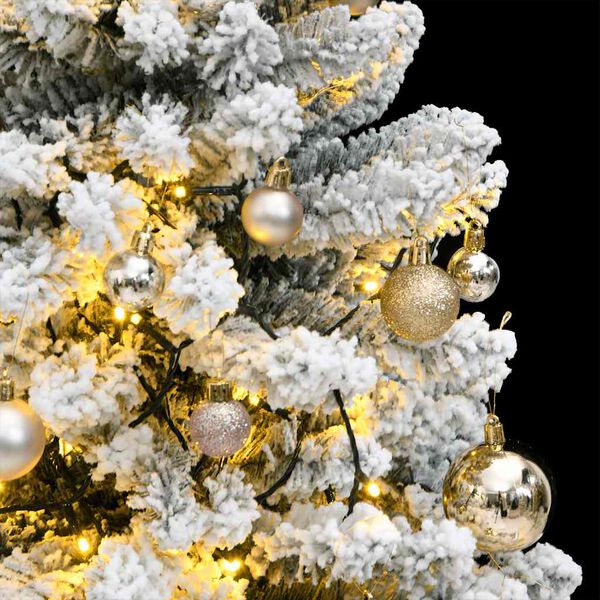vidaXL Artificial Hinged Christmas Tree 150 LEDs & Ball Set 59.1"