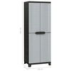 vidaXL Cabinet Grey Plastic Compact Height-Adjustable Shelves Cabinet