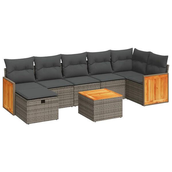 vidaXL Garden Sofa Set Grey