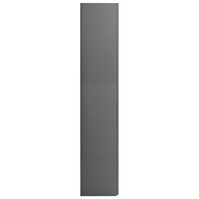 vidaXL Storage Cabinet High Gloss Gray 31.5" x 14" x 70.9" Engineered Wood