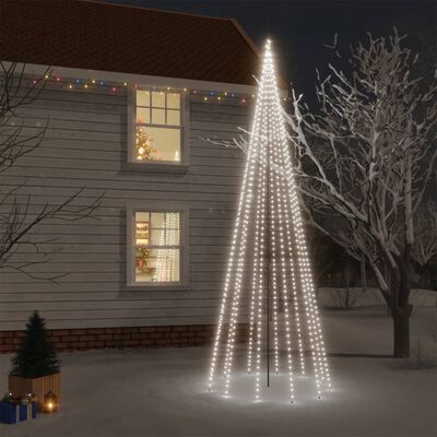 vidaXL Christmas Tree with Spike Cold White 732 LEDs 16 ft
