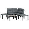 vidaXL Garden Lounge Set Black, Grey