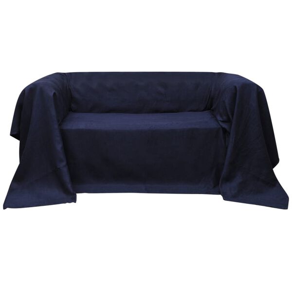 vidaXL Slipcover Navy Blue Micro-suede 55.1 x 82.7 in Removable Covers