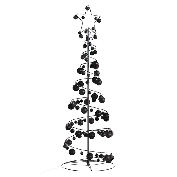 vidaXL Led Christmas Tree Black, Warm White Metal, Plastic Medium