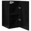 vidaXL Wall TV Cabinet 2 pcs Black Oak 12.01 x 11.81 x 23.62 in