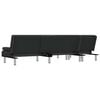 vidaXL L-shaped Sofa Bed Black Faux leather, plywood, metal Large