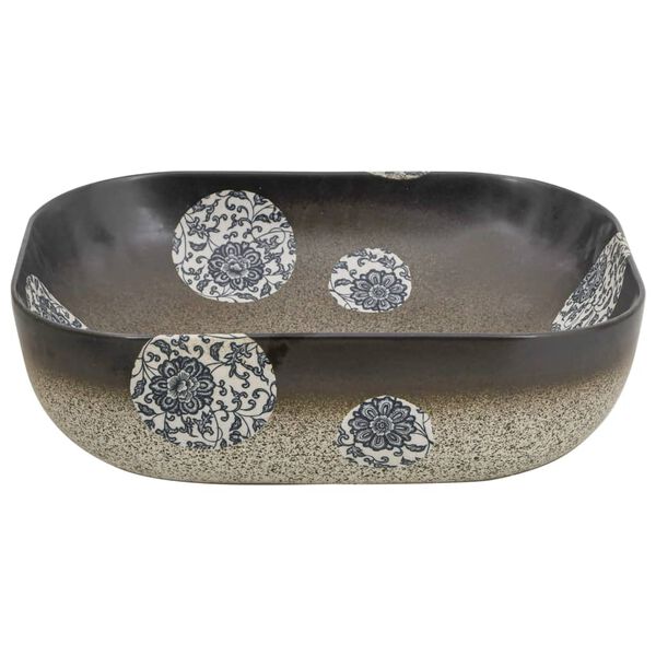 vidaXL Countertop Basin Multicolour Rectangular 18.9x14.8x5.3" Ceramic