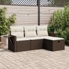 vidaXL Garden Sofa Set Brown, Cream White