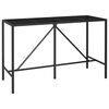 vidaXL Garden Bar Set Black Poly Rattan, Powder-Coated Steel, Tempered Glass