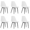 vidaXL Dining Chair Set of 6 White Polypropylene, powder-coated metal