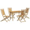 vidaXL Garden Dining Set Natural bamboo Bamboo 4-seater Foldable