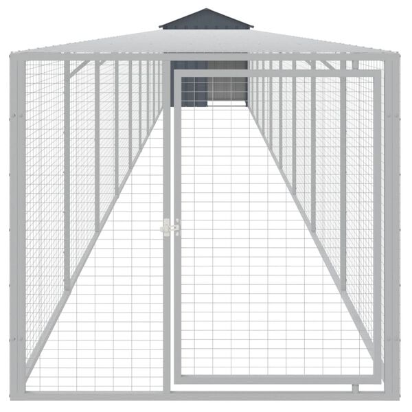 vidaXL Chicken Cage Anthracite Galvanized Steel Large Durable