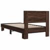 vidaXL Bed Frame Brown oak Engineered wood, metal, plywood Twin Durable