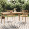 vidaXL Batavia Table Brown Solid Teak Wood Medium Durable Dining Table