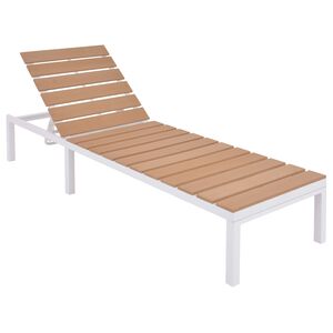 vidaXL Sunlounger White and brown Aluminum and WPC Standard