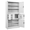 vidaXL Office Cabinet White Steel Large Height-Adjustable Shelves