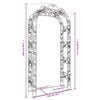 vidaXL Garden Arch Black Powder-Coated Steel Large Decorative Inlays
