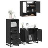 vidaXL Bathroom Furniture Set Black Engineered wood Medium