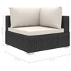 vidaXL Garden Lounge Set Black, Cream
