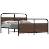 vidaXL Bed Frame Brown oak Steel and engineered wood 63x79 in Bed Frame