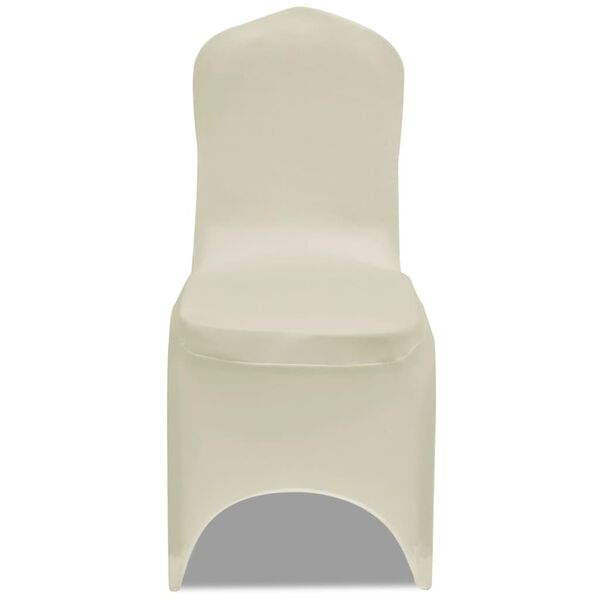vidaXL Chair Cover Set of 24 Cream 90% Polyester, 10% Elastane