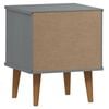 vidaXL Bedside Cabinet Grey Solid pine wood with UV varnish Standard