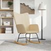 vidaXL Rocking Chair Cream 100% polyester, solid rubber wood, steel