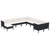 vidaXL Garden Lounge Set Black, Cream White PE Rattan Medium Modular