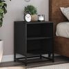 vidaXL Stylish Black Bedside Cabinet Engineered wood & metal Modern design