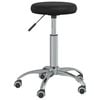 vidaXL Massage Stool Black Faux leather, chrome steel Swivel Modern