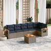 vidaXL 7 Piece Patio Sofa Set with Cushions Grey Poly Rattan (US only)