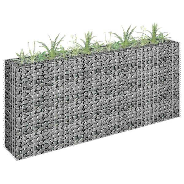 vidaXL Gabion Raised Bed Silver Galvanized steel Large